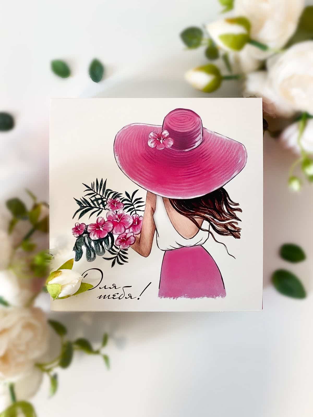 Упаковка под 16 конфет "Девушка в шляпе" — изображение 3